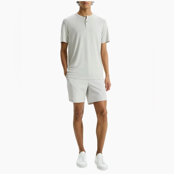 Theory Gaskell Short-Sleeve Henley - Misty Blue Sz L NWT - Picture 3 of 9